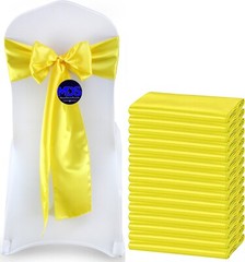 100 Yellow Satin Chair Sashes Silky Sateen Chair Bows wedding party Event décor