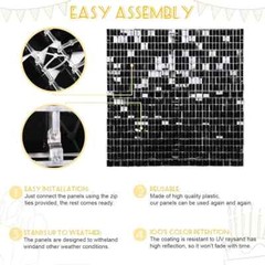 Black Shimmer Sequin Wall Backdrop for Party – 24 pcs (12″x12″)