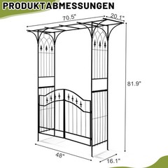 Metal Wedding Arch 7FT Stand Archway w/ Door for Outdoor Garden Party Decoration