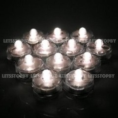 24 Off White LED Submersible Tea Light Waterproof Wedding Home Party Vase Candle