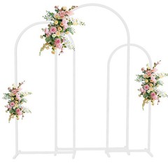 3X Elegant Metal Wedding Arch Backdrop Stand Flower Support Backdrop Arch Frame