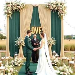 Party Village 50ft×15ft Forest Green W5′ x H15′(10 panels),