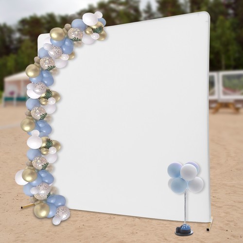 Wedding Backdrop Stand Metal Background Decoration Set + White Cloth Cover