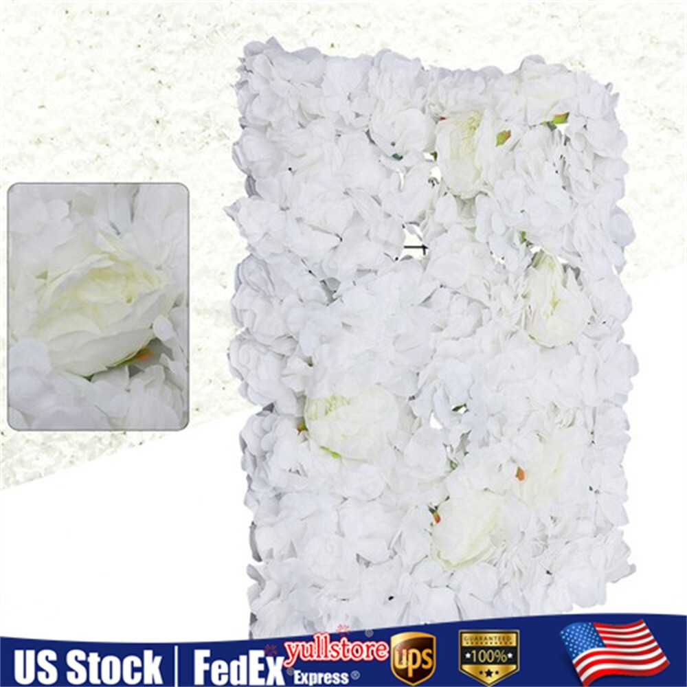 6pcs Artificial Rose Hydrangea Flower Wall Panels Wedding Party Decor 60 x 40cm