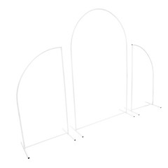 Wedding Arch White Steel Frame Beige Cover H Base Stable Outdoor Indoor