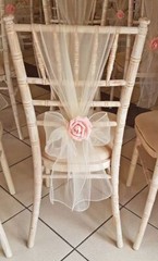 ORGANZA CHAIR COVER BOW SASH WEDDING EVENT DÉCOR PARTY VARIOUS COLOURS
