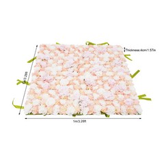 1 × 1M Artificial Flower Wall Panel Silk Rose Hydrangea Backdrop Decor