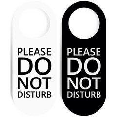 Do Not Disturb Door Hanger Sign 2 Pack (Black & White Double Sided) Please Do…