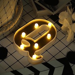 6″ tall GOLD Q LED Lighted Marquee Letters Sign Party Wedding Events Decorations