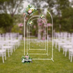 3 Pcs Metal Stand Wedding Arch Backdrop Stand For Ceremony Party Yard Home Decor