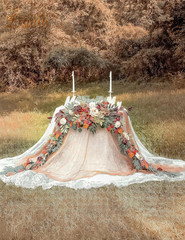 9FT Wedding Arch Flower Garland, Handmade Wedding Table Decorations,Head Table F