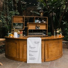 Cocktail Hour Drink Menu Fabric Banner Wedding Bar Signage