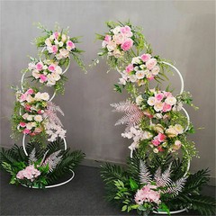 Detachable Tall 2M Metal Balloon Arch Kit Wedding Backdrop Stand 8 Circle Frames