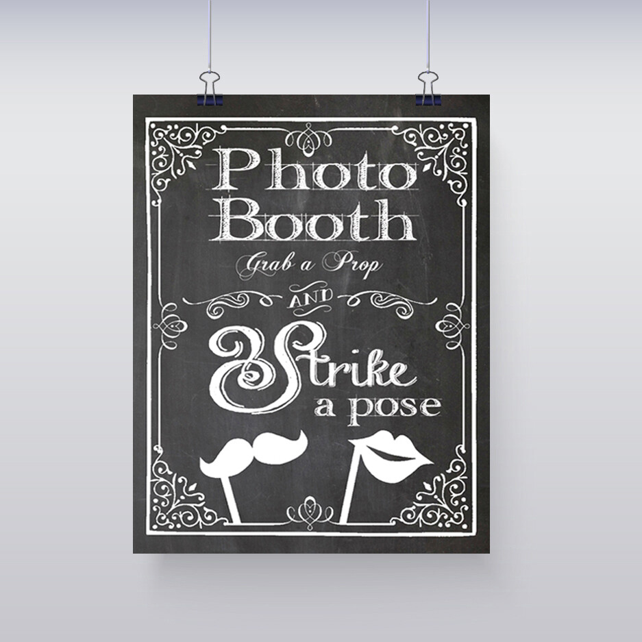 Wedding or Party Decor PHOTO BOOTH Print, Rustic Look 8×10 CARDSTOCK Print
