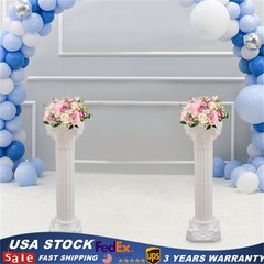 2 Pcs White Roman Pillar Wedding Roman Column Decorative Flowerpot Holder Column