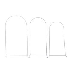 Wedding Arch Backdrop Stand 5.9 ft/6.6 ft/7.2 ft Set of 3 Metal Backdrop Arch