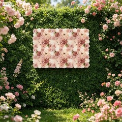 6 Pcs Artificial Flower Wall Panel, Artificial Floral Wall Decoration Backdrop