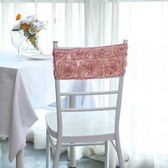 10 Dusty Rose Satin Rosettes Stretchable Spandex Chair Sashes Wedding