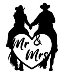 Vinyl Diy Wedding Decoration Diy Sign “Mr & Mrs” Country Wedding Couple Horses