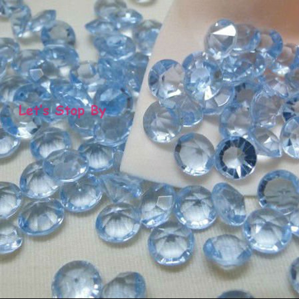 2000 Blue Acrylic Diamond Confetti 1/3ct for Wedding Decoration Table Scatter