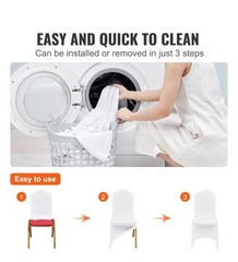 Stretch Spandex Wedding Party Arched Front Chair Covers White (50pcs)