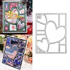 Heart Rectangle Frame Metal Die Cuts,Splicing Rectangular Background Wedding …