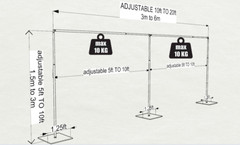 ADJUSTABLE QUICK BACKDROP KIT 10 FT TALL x 10FT-50FT WIDE PIPE WITHOUT DRAPE