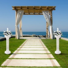 Wedding Roman Column Landscaping Pillar Heart-shaped Pattern Flowerpot Holder