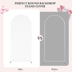 Spandex Arch Cover Zippered Archway Backdrop for Wedding Party Photoshoot4-7.2FT