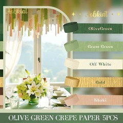 AOBKIAT Wedding Party 1.8 inches wide x 82 feet long, Olive Green
