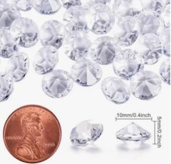 Clear Faux Plastic Diamonds 600pcs crystal gems fake DIAMONDS