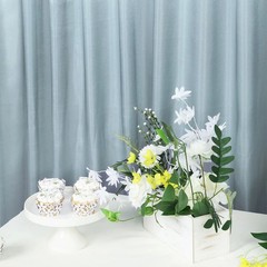 8×10 ft DUSTY BLUE Satin CURTAIN Wedding Photography Backdrop Panel Party