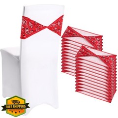 Newwiee Chair Sashes Red Paisley Western Party