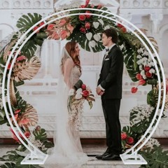 Moongate Round Wedding Arch Metal Backdrop Stand Flower Garland Frame Venue Deco