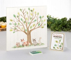 Lillian Rose Woodland Baby Shower Guest Book Alternative Ink Pad Cream 11.75 X