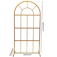 Gold Metal Wedding Arch Chiara Backdrop Stand Round Flower Balloon Frame 2m