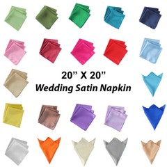 100pc 20″ X 20″ Square Satin Table Napkin handkerchief Hanky Wedding Party Decor