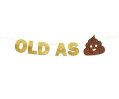 Pre-Strung Old As Glitter Banner – Funny Retirement Decorations for Men and W…