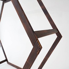 7 ft Dark Brown Hexagon Natural Wood Wedding Arch Backdrop Stand Party Supplies