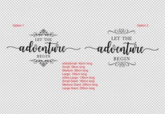 Let the Adventure Begin Wedding Sign Sticker Vinyl Decal Wall Mirror Frame