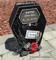 Coffin Wedding card boxHalloweenblackgothicfabriccustompersonalizeddecor