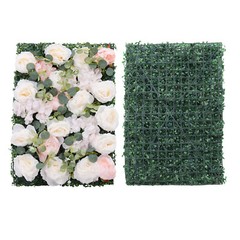 6Pcs Flower Wall Panel Rose Flower Backdrop Silk Fabric Floral Wall Mat 60x40cm