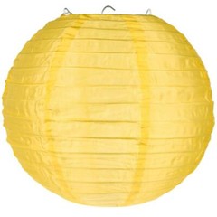 12″ Gold Yellow Nylon Lantern, Even Ribbing, Durable, Hanging Decoration