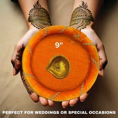 Shaadi Walay Yellow Mehndi Plate / Thali / Tray | Wedding | (Pack of 4 plates)