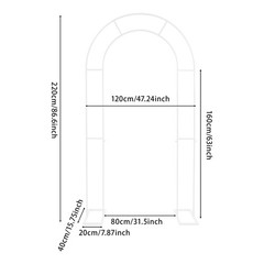 White Open Arch Backdrop Stand,120*40*220cm U Shaped Wedding Arches,Metal Stand