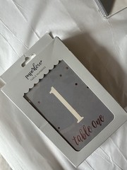 Paperlove Grey Glam “Forever Yours” Banner and Matching Table Numbers Wedding