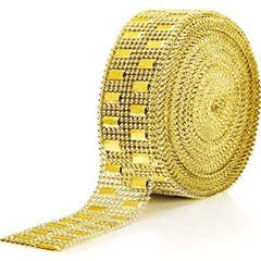10 Yards Bling Wrap Ribbon Rhinestone Diamond Ribbon Rose Gold Acrylic Wrap Mesh