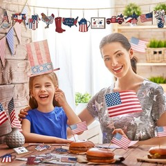 36 Pcs Christmas Ornaments for Tree Patriotic Tree Decoration Rustic Red Whit…