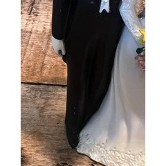 Bride & Groom Wedding Cake Topper Figurine Retro Marriage Decor