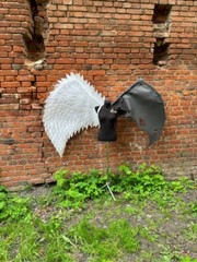 Black and White Angel Wings Devil Lucifer Halloween Costume Luzefer Handmade
